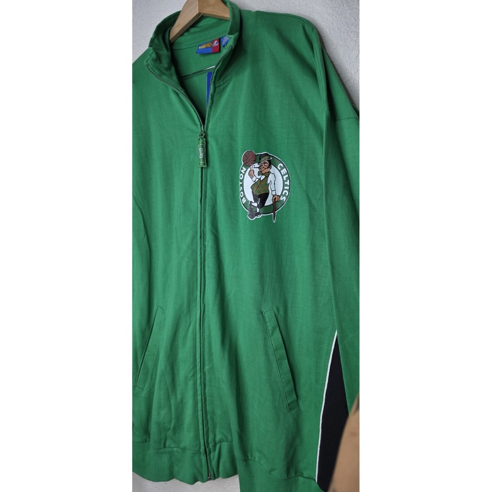 New Boston Celtics Majestic Bigman Track Jacket Green NBA Windbreaker Men 5XL - Picture 2 of 6